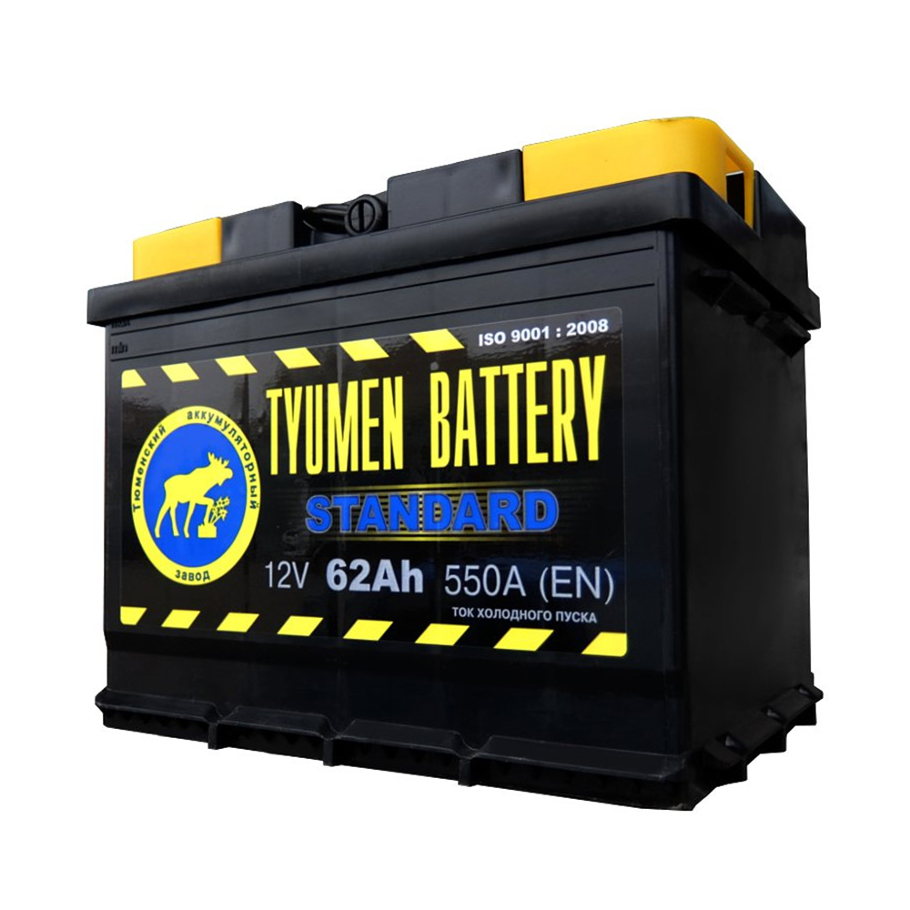 Аккумулятор l автомобильный. Автомобильный аккумулятор Tyumen Battery Standard 62. Аккумулятор автомобильный 6ст-190 прямая полярность Tyumen Battery Standard. Аккумулятор Tyumen Battery Standard 60 Ач. Tyumen Battery Standart 62а/ч.